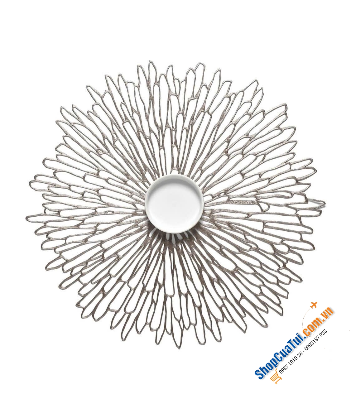 TẤM LÓT CHILEWICH Pressed Bloom Placemat  với 2 màu Gunmetal & Champagne