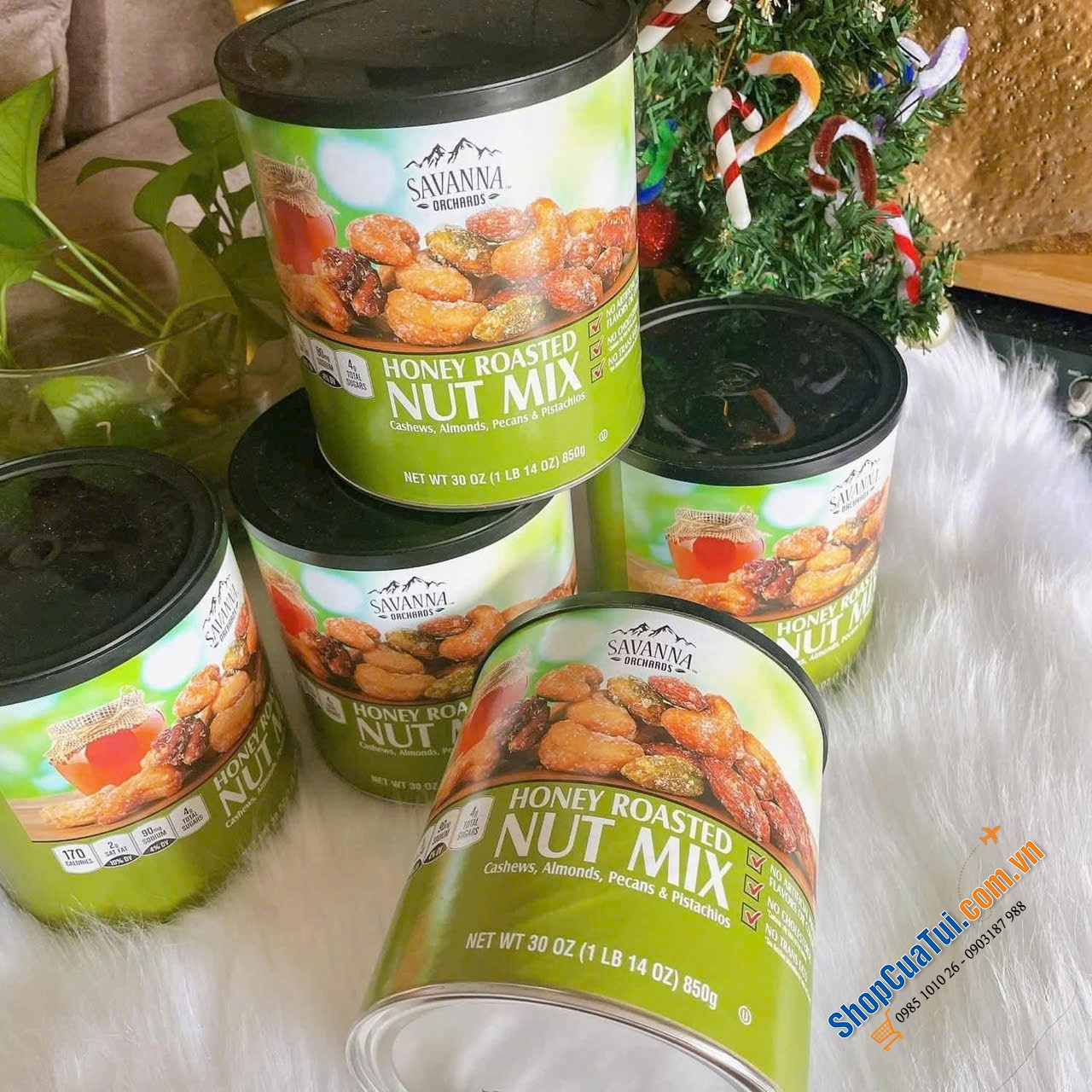 HẠT KHÔ HỖN HỢP TẨM MẬT ONG SAVANNA GOURMET HONEY ROASTED NUT MIX 850g