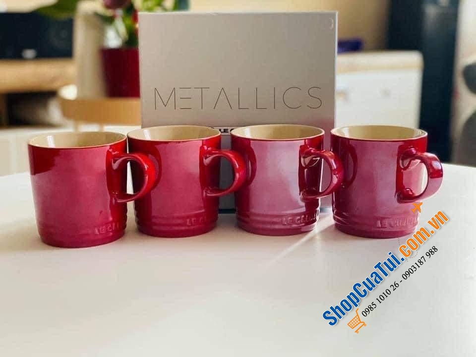 Cốc sứ Le Creuset Metallic 350ml - Set 4 cốc.