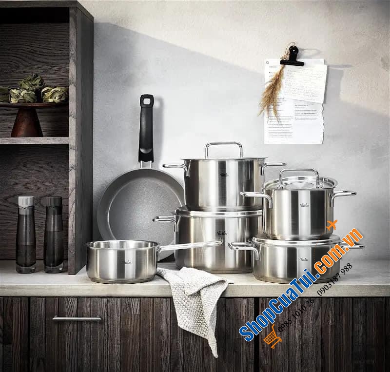 BỘ NỒI FISSLER PURE COLLECTION 6 MÓN KÈM 1 CHẢO CHỐNG DÍNH 24 CM - Model 2023 - Made in Germany.