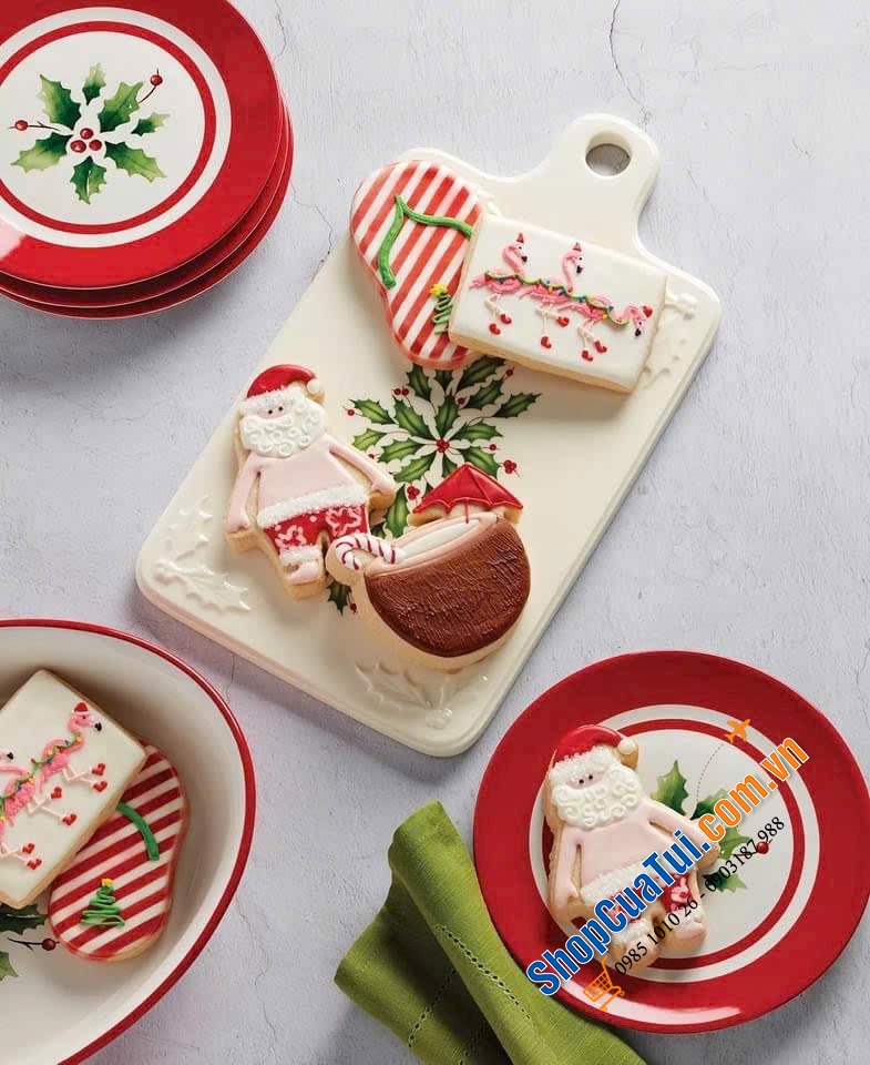 KHAY CHEESE LENOX HOLIDAY bằng sứ cao cấp - Noel