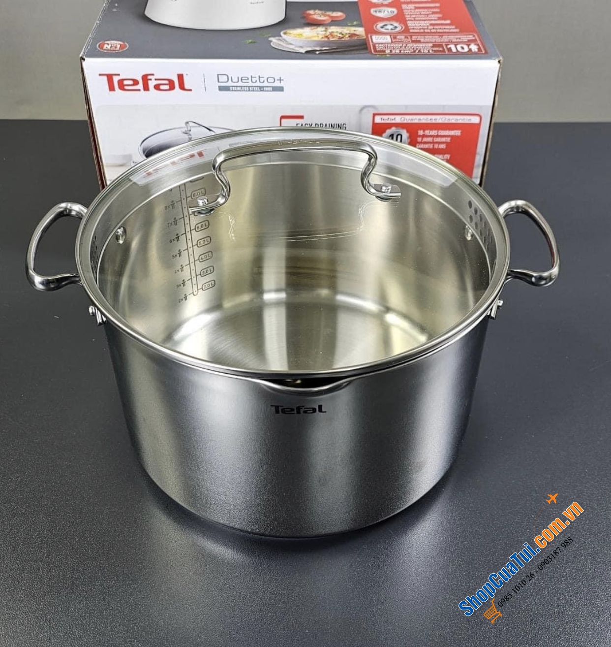 Nồi luộc gà Tefal Duetto Plus 28cm - 10.4L Duetto Plus 2in1 - nấu ăn dễ dàng