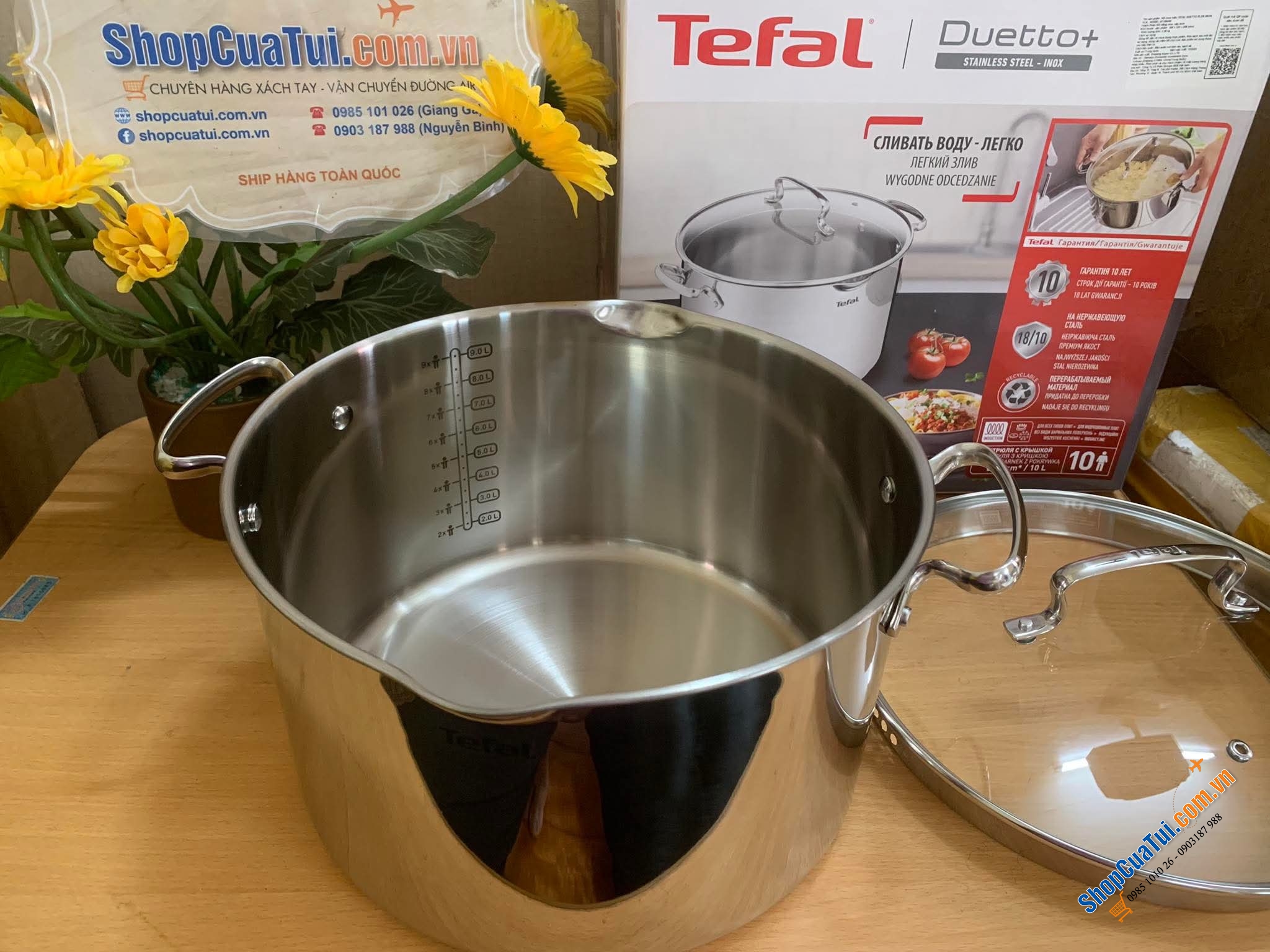 Nồi luộc gà Tefal Duetto Plus 28cm - 10.4L Duetto Plus 2in1 - nấu ăn dễ dàng