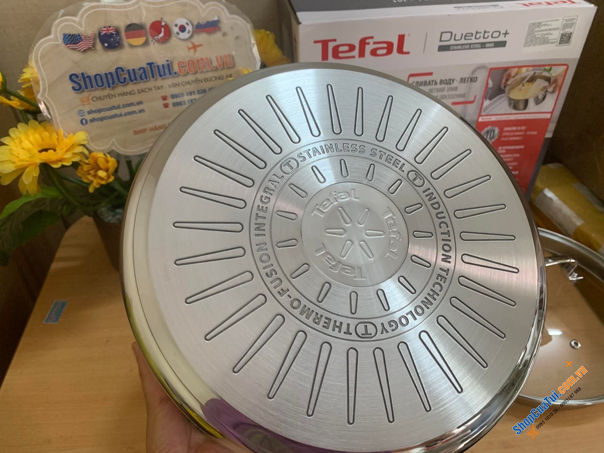 Nồi luộc gà Tefal Duetto Plus 28cm - 10.4L Duetto Plus 2in1 - nấu ăn dễ dàng