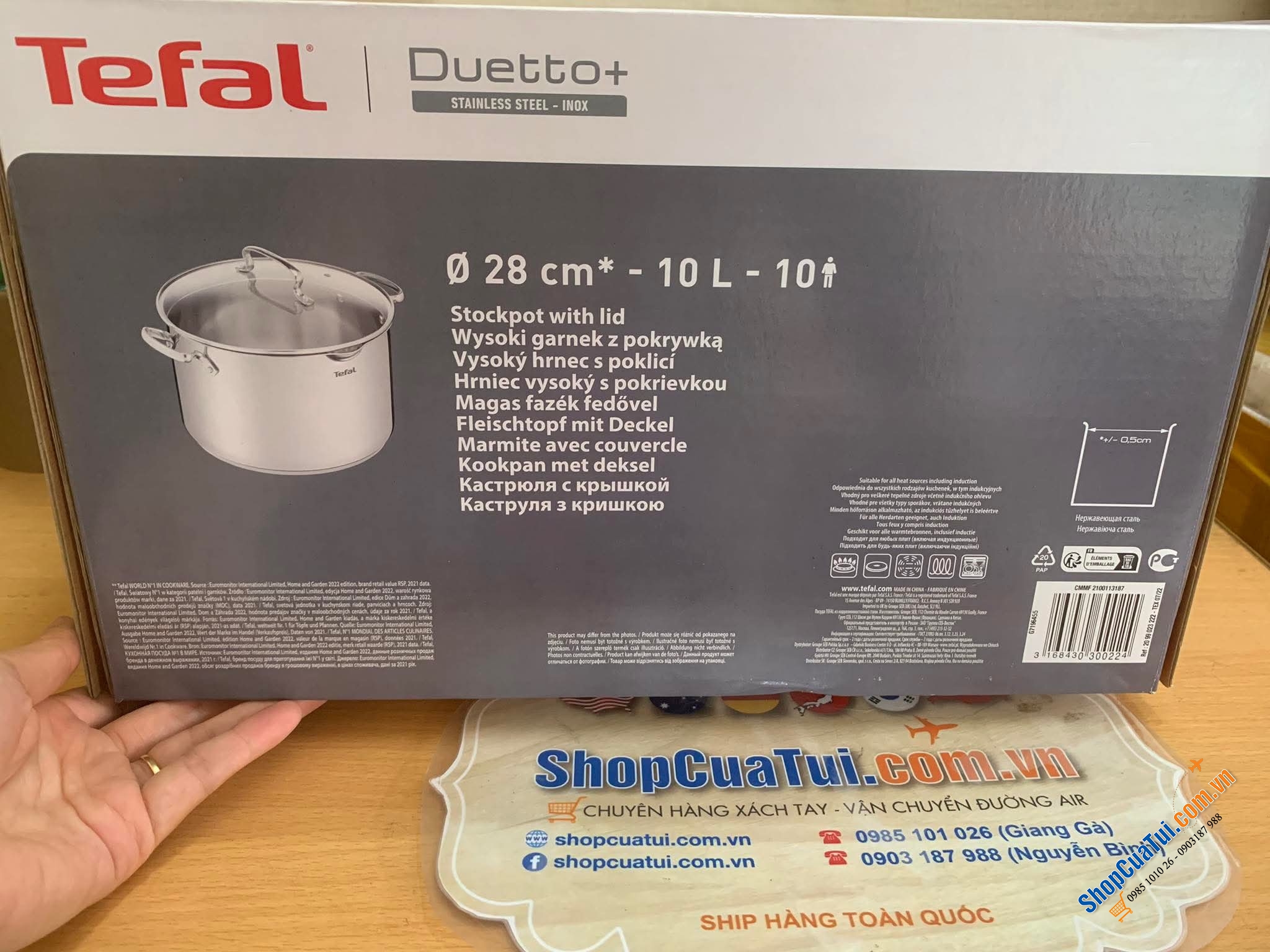 Nồi luộc gà Tefal Duetto Plus 28cm - 10.4L Duetto Plus 2in1 - nấu ăn dễ dàng