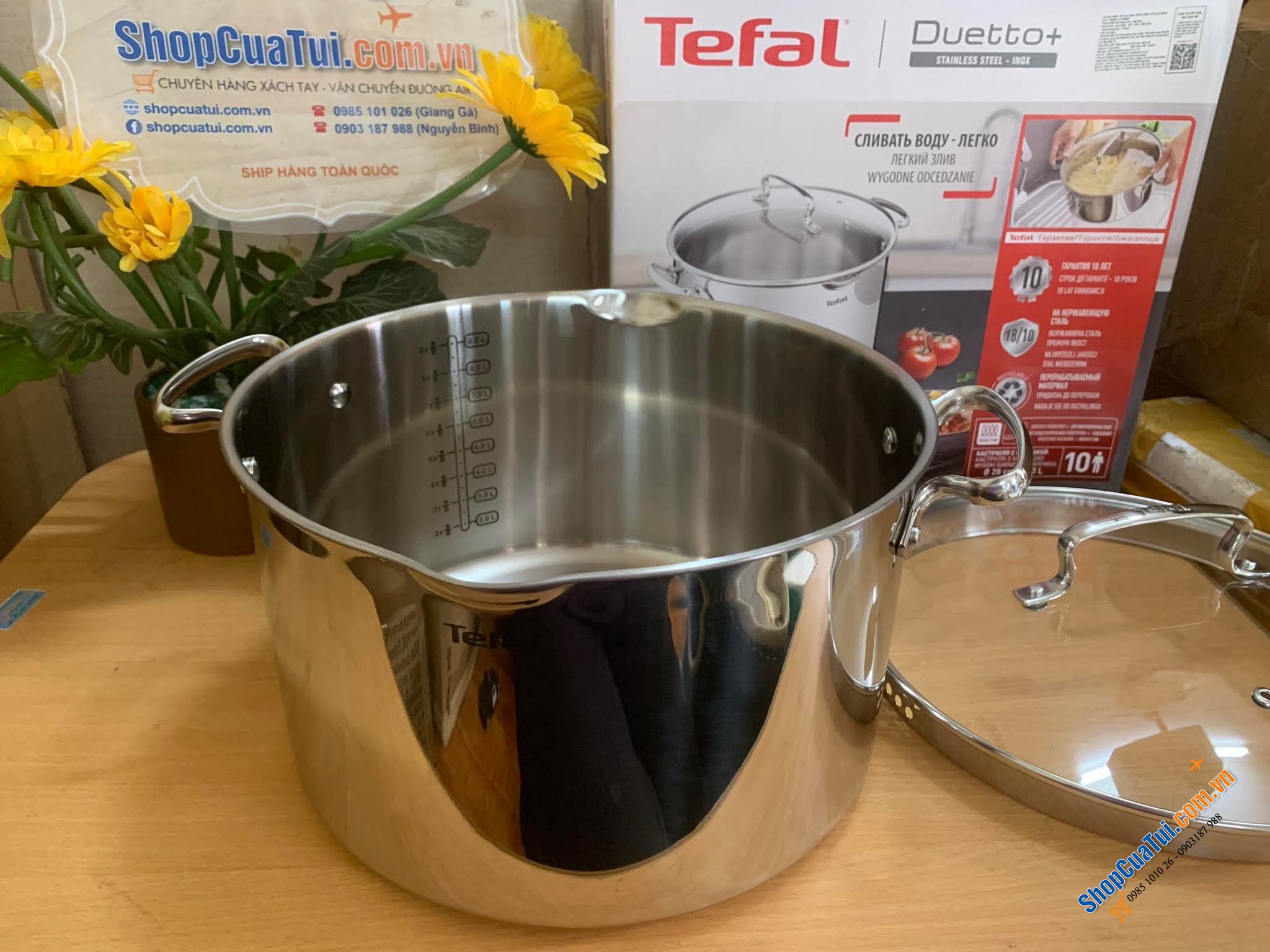 Nồi luộc gà Tefal Duetto Plus 28cm - 10.4L Duetto Plus 2in1 - nấu ăn dễ dàng