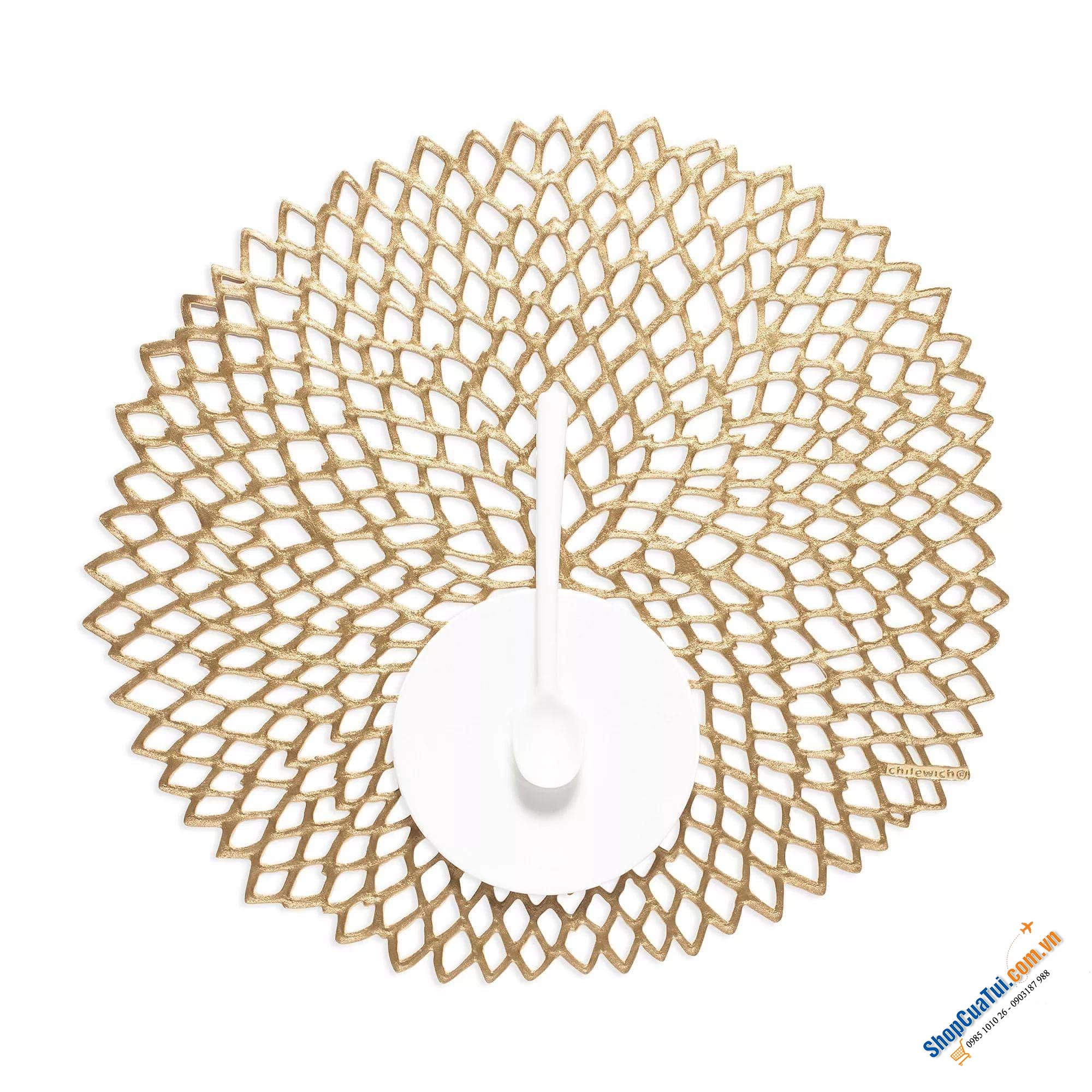 Tấm lót bàn ăn Chilewich Pressed Dahlia 38cm với 2 màu vàng hoặc bạc