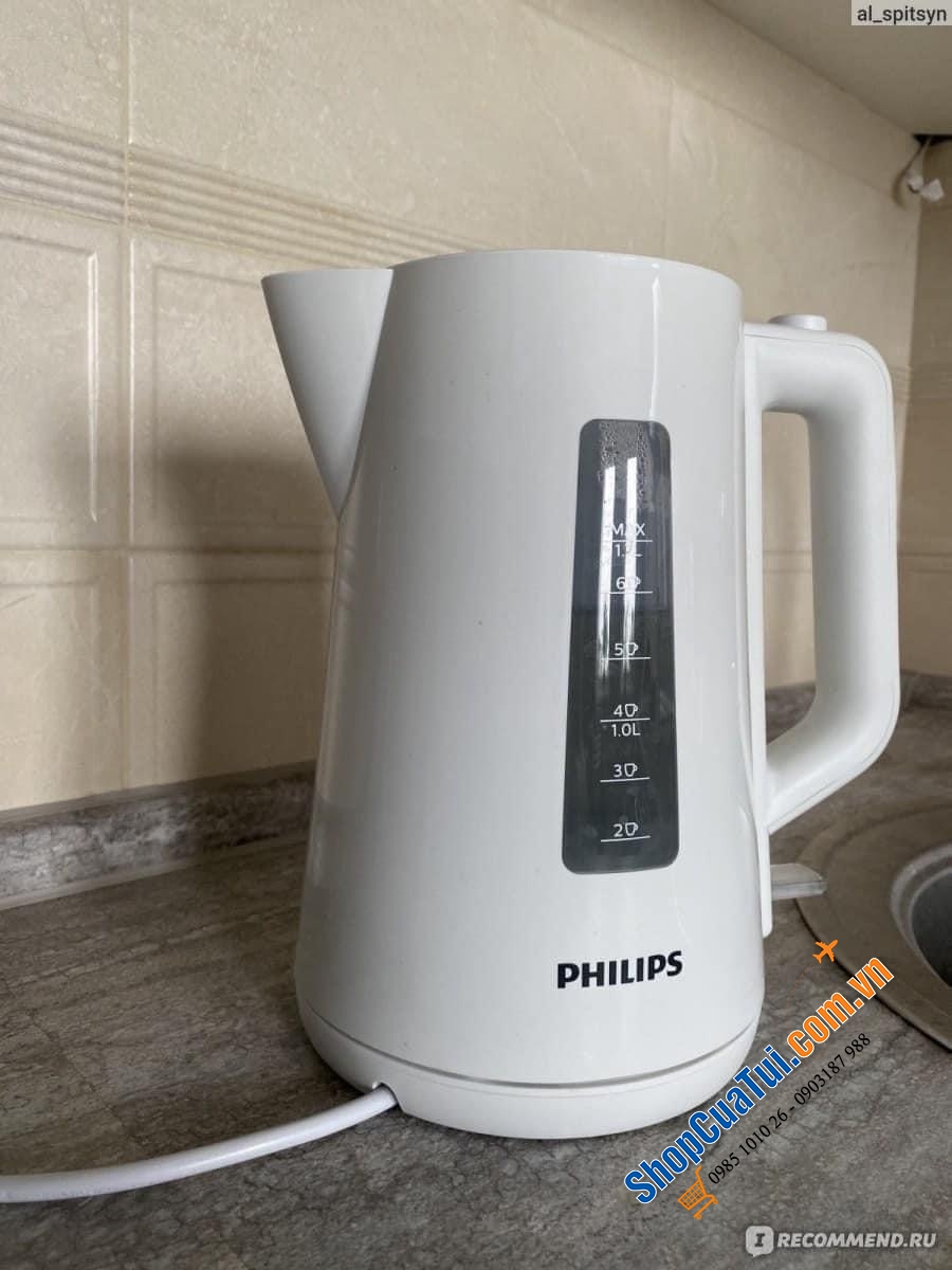 Ấm siêu tốc Philips HD9318 màu trắng.