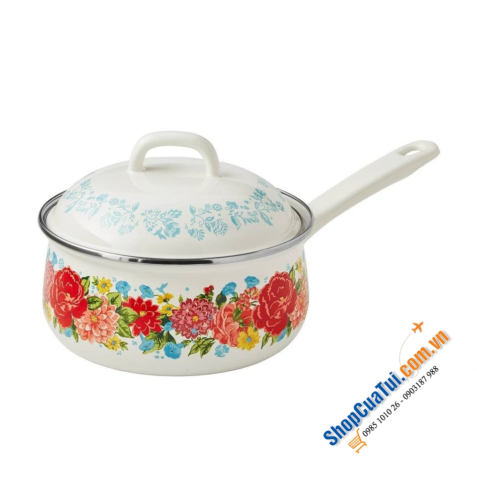 Quánh The Pioneer Woman Sweet Rose 18cm 1,89L để nấu cháo, quấy bột hoặc bất kỳ loại nước sốt nào