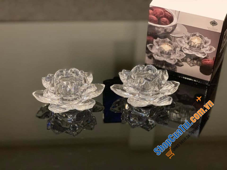 SET CHÂN NẾN HOA SEN SHANON - set 2 chiếc