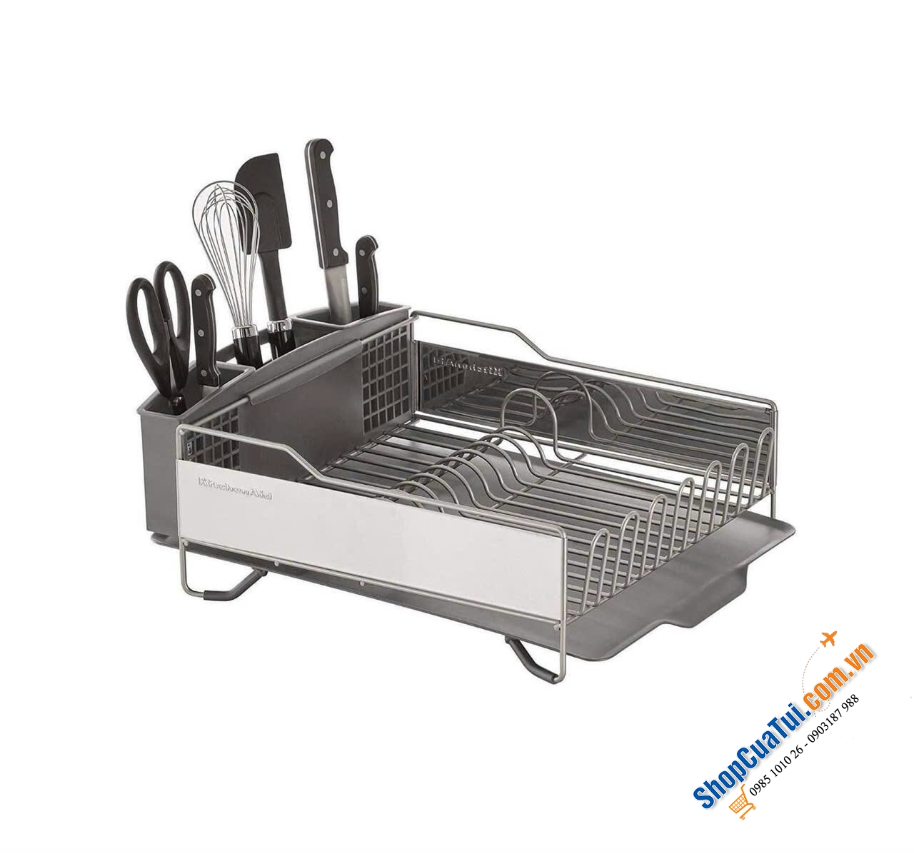 GIÁ ÚP BÁT INOX KITCHENAID full size 50cmL x 38cmW x 17,8cmH - kệ bát úp được các loại đồ ăn như đĩa, bát, cốc cũng như nồi và chảo cỡ lớn