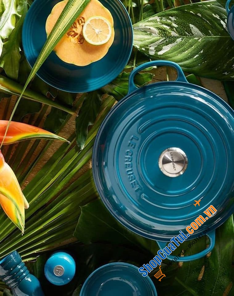 ĐĨA LE CREUSET MÀU XANH CỔ VỊT DEEP TEAL 22CM.