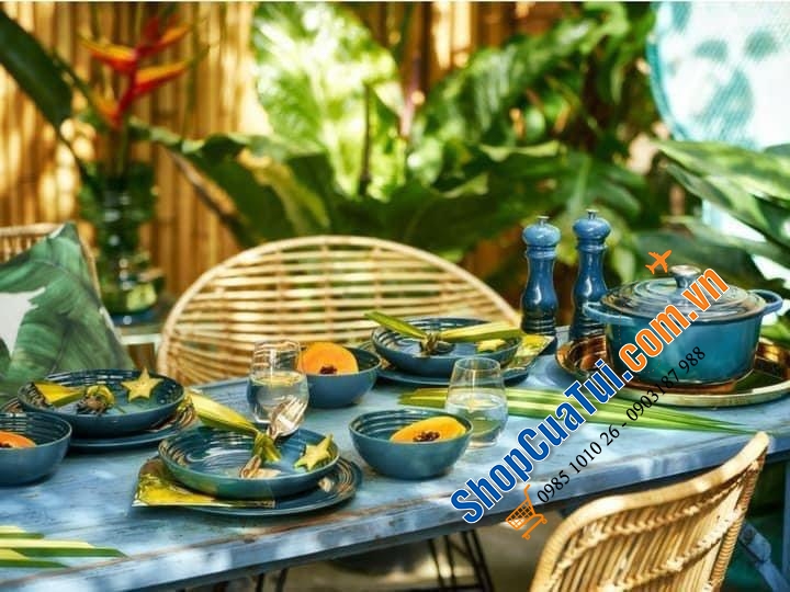 ĐĨA LE CREUSET MÀU XANH CỔ VỊT DEEP TEAL 22CM.