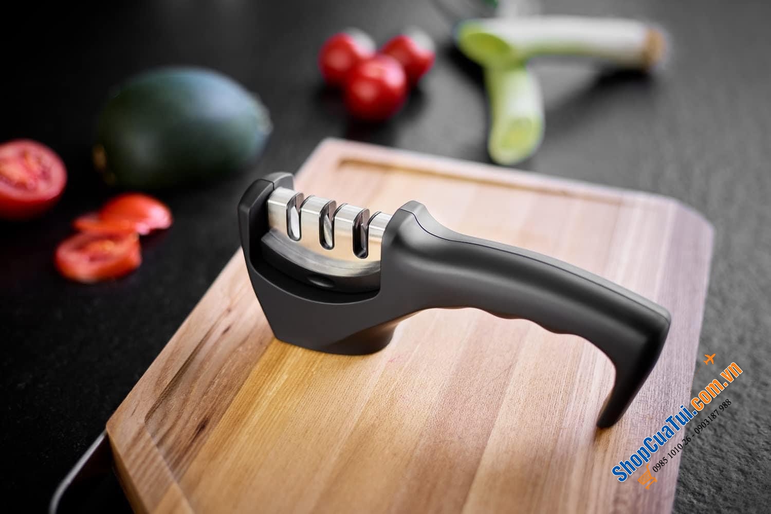 Dụng cụ mài dao 3 rãnh Rosle 15045 - mài sắc các dao kể cả các dao cùn, hoen rỉ