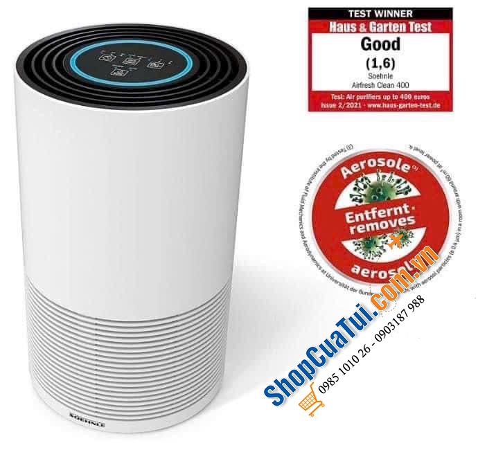 Máy lọc không khí SOEHNLE AirFresh Clean 400 - nội địa Đức của hãng SOEHNLE (hãng lâu đời có lịch sử 150 năm) dành cho phòng lên tới 38m2