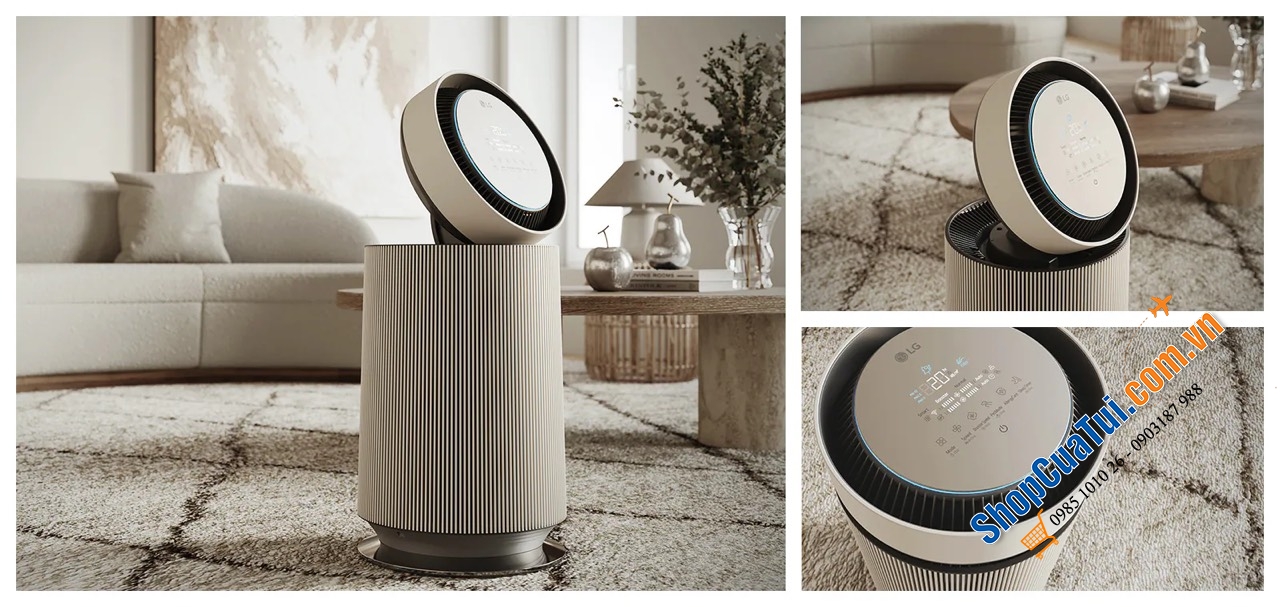 Lọc không khí LG 1 tầng Alpha AS65GDBY0 - Máy lọc không khí LG thiết kế sang trọng, diện tích lọc khí lớn lên đến 61,2 m²