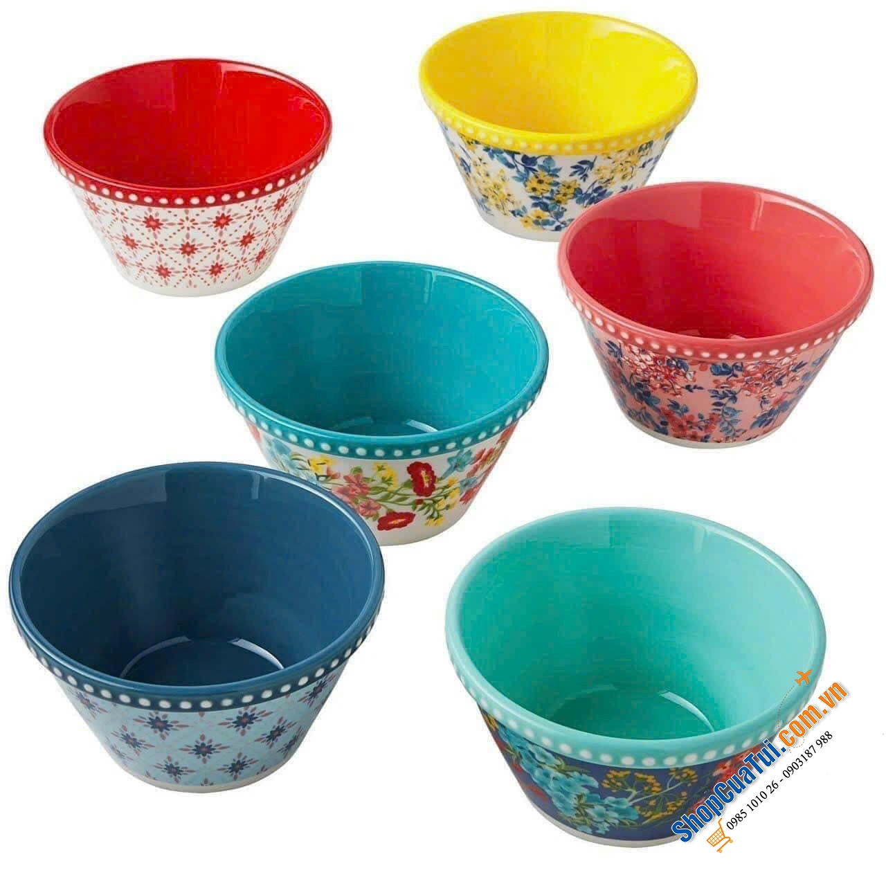 SET 6 BÁT CƠM THE PIONEER WOMAN 11,5cm mang theo nét duyên dáng đồng quê