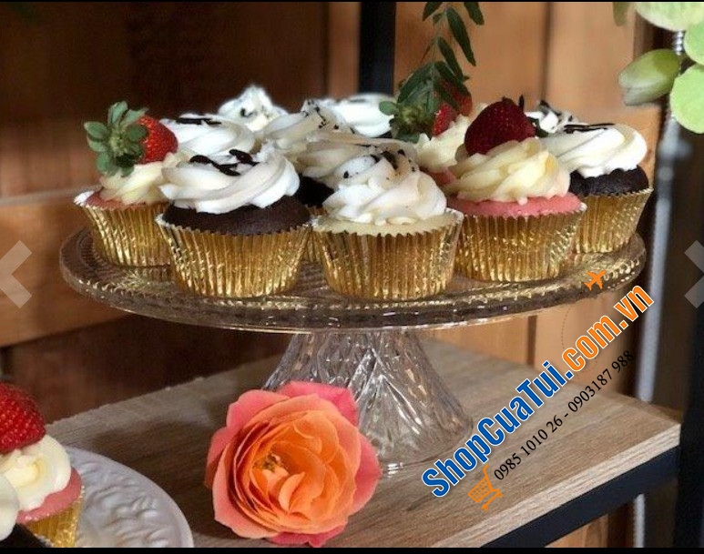 Chân bồng pha lê Dublin size 30cm để bánh ngọt, hoa quả tiện mà đẹp, lễ tết tiệc tùng thì sang hết nấc