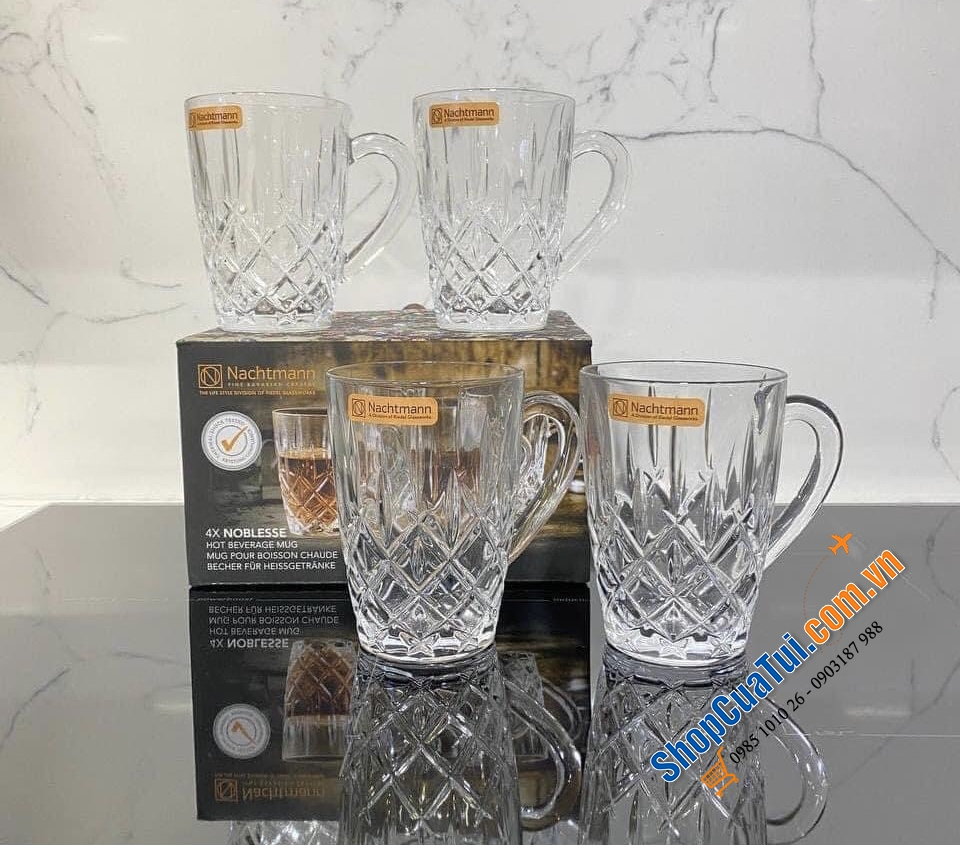 Set 4 cốc uống bia, uống nước, uống trà Nachtmann Noblesse 375ml - pha lê