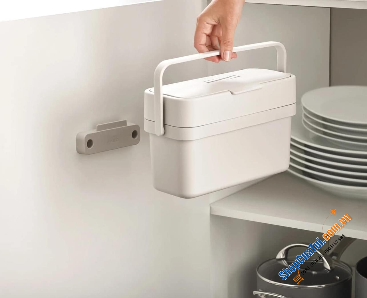 Thùng rác hữu cơ gắn tủ bếp Joseph Joseph Compo 4L - MÀU XÁM.