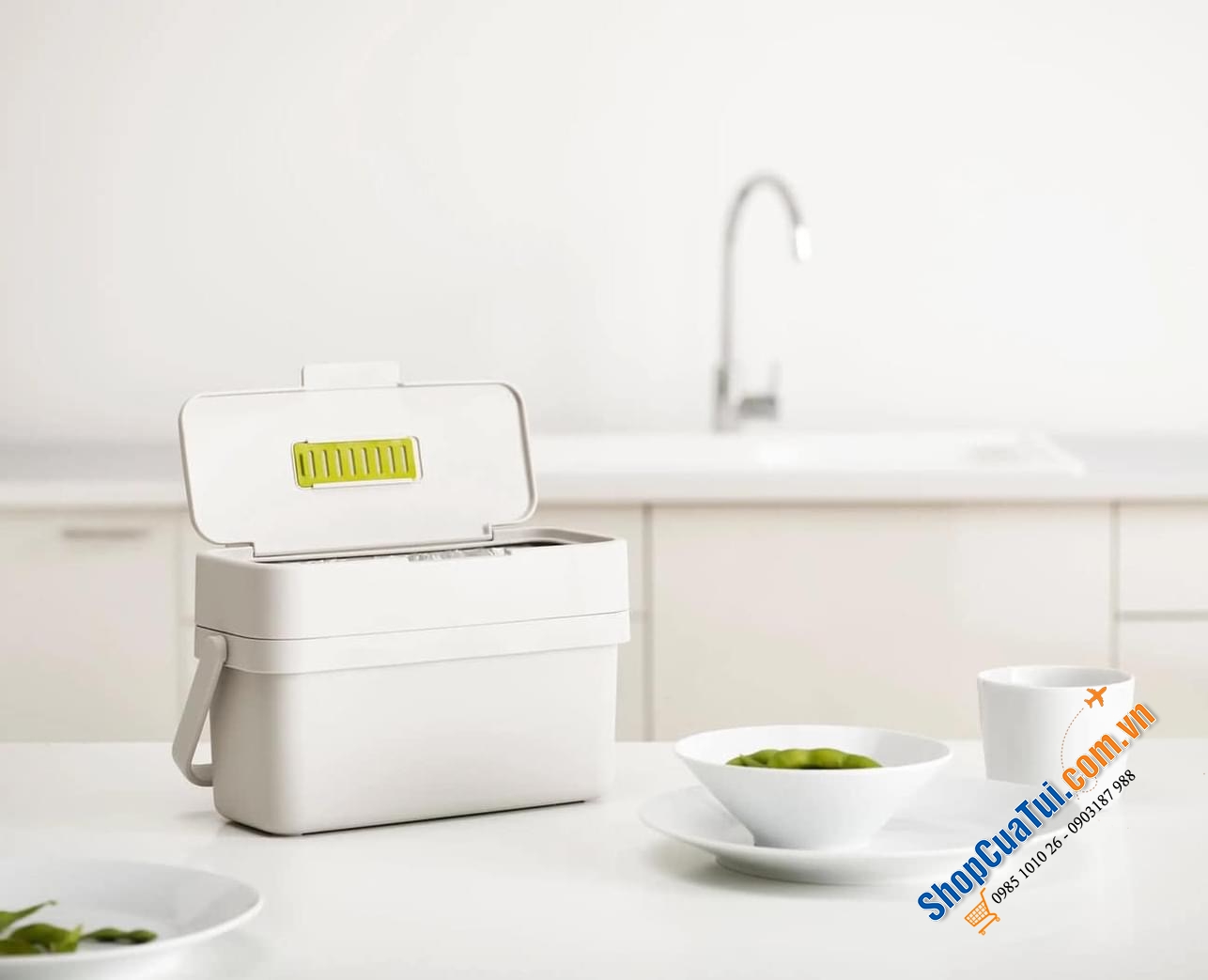 Thùng rác hữu cơ gắn tủ bếp Joseph Joseph Compo 4L - MÀU XÁM.