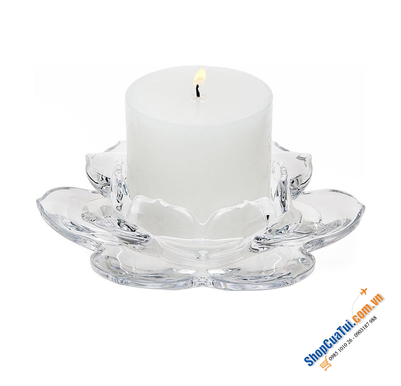 Chân nến hoa sen Goldinger size to 19cm đường kính