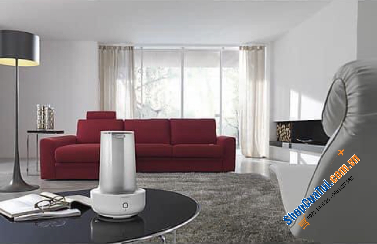 MÁY PHUN ẨM DELONGHI DIỆT KHUẨN - KHUẾCH TÁN TINH DẦU THƠM - dung tích 1,7 lít, chạy liên tục 7h