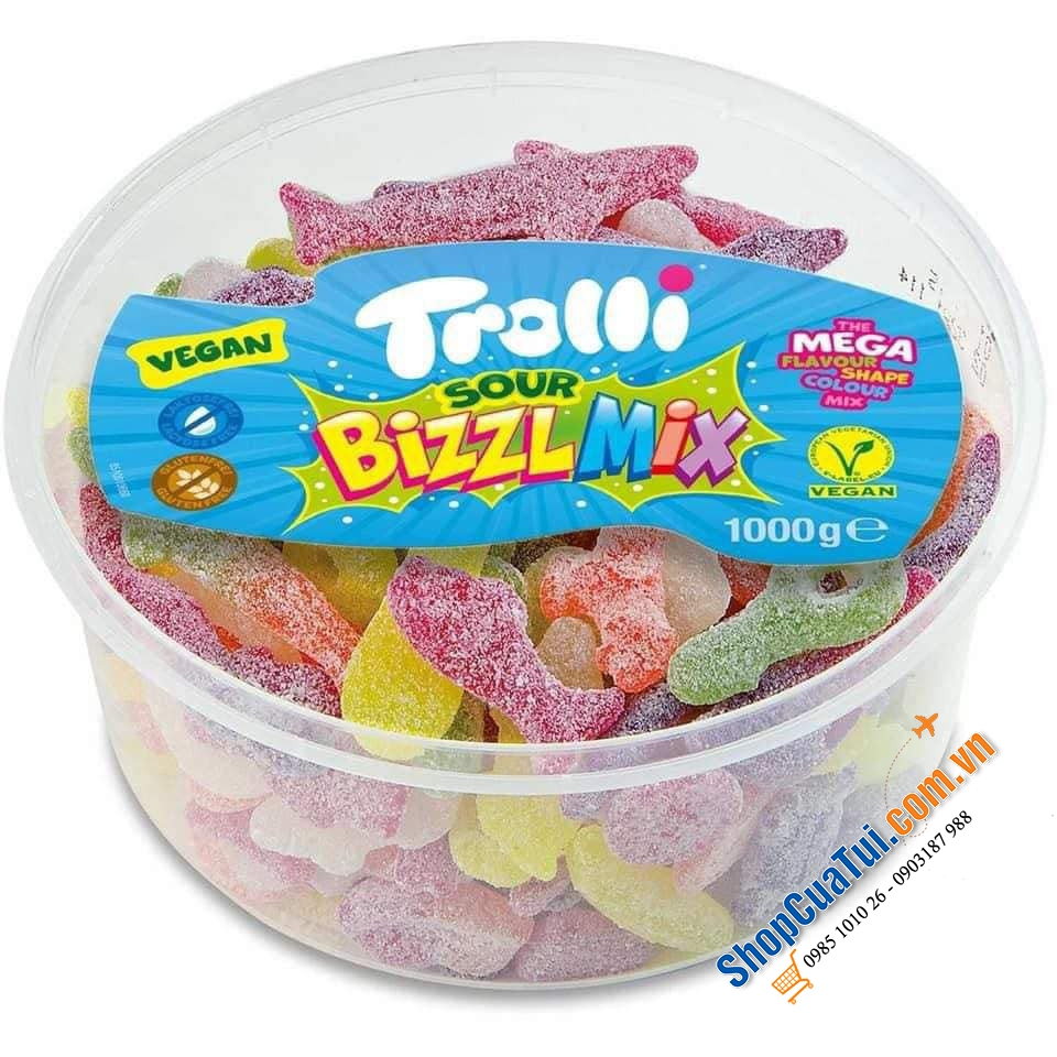 KẸO DẺO TROLLI BIZZL MIX ĐỨC 1KG - kẹo Chíp chíp cho bé