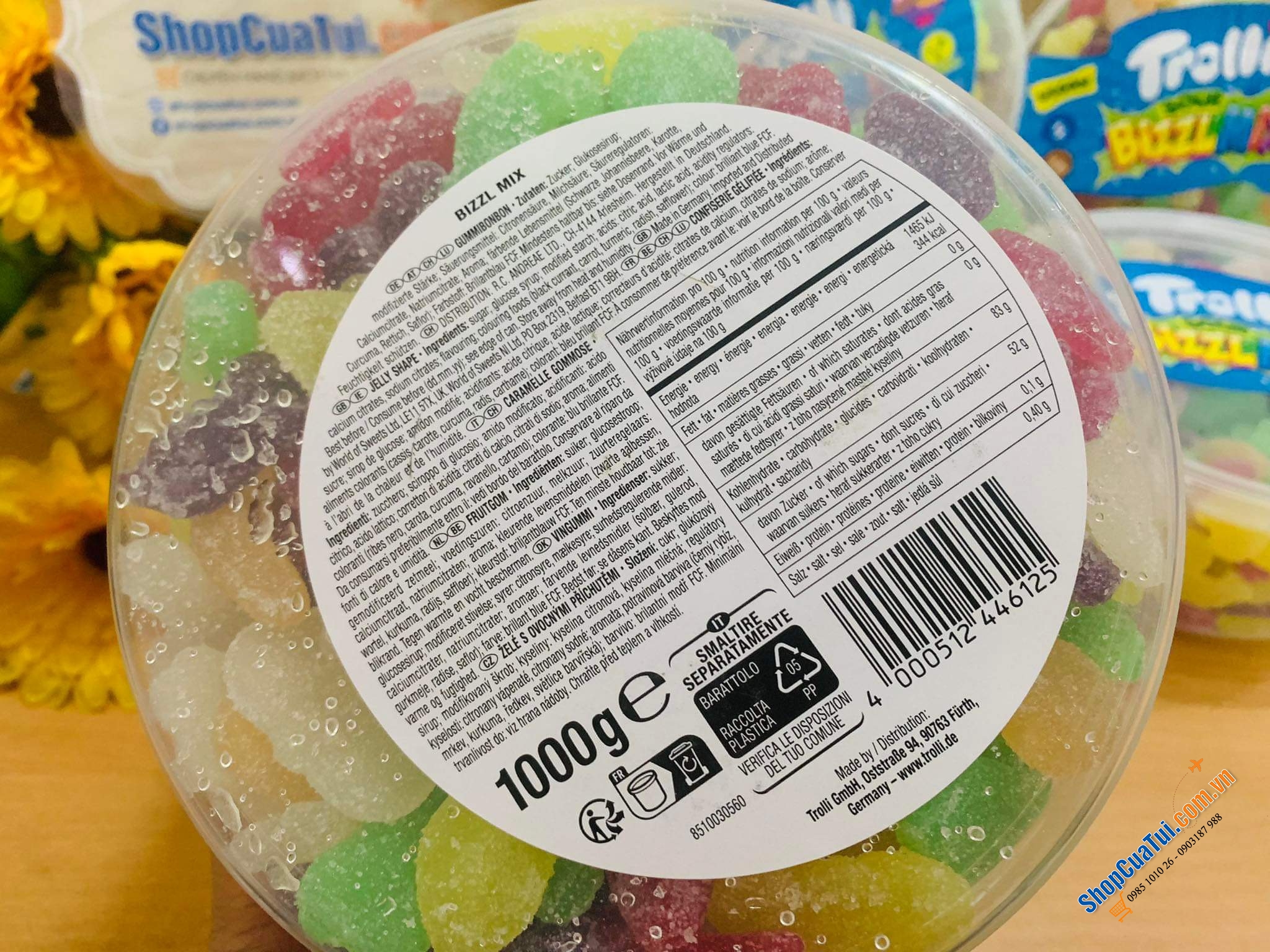 KẸO DẺO TROLLI BIZZL MIX ĐỨC 1KG - kẹo Chíp chíp cho bé