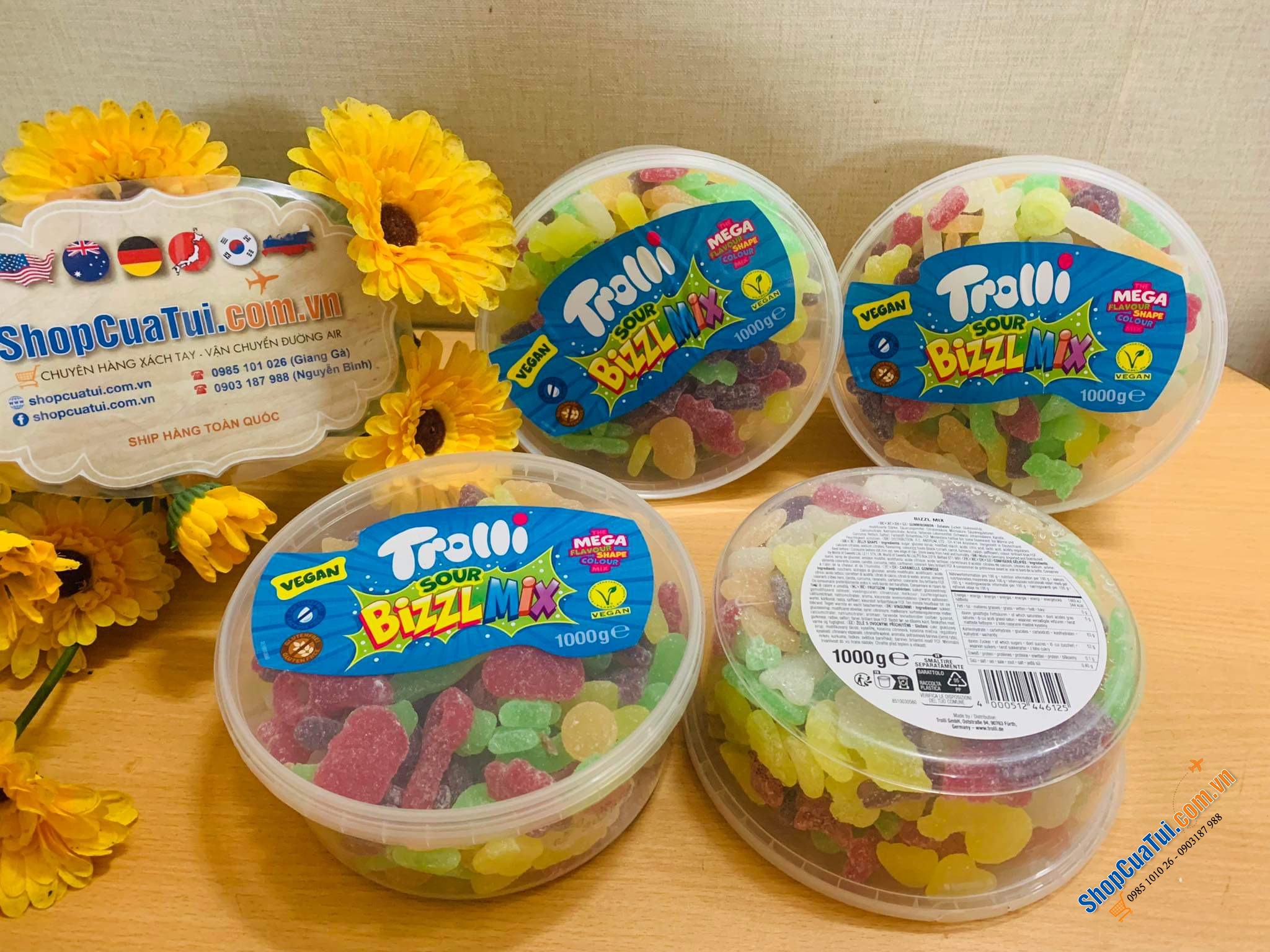 KẸO DẺO TROLLI BIZZL MIX ĐỨC 1KG - kẹo Chíp chíp cho bé