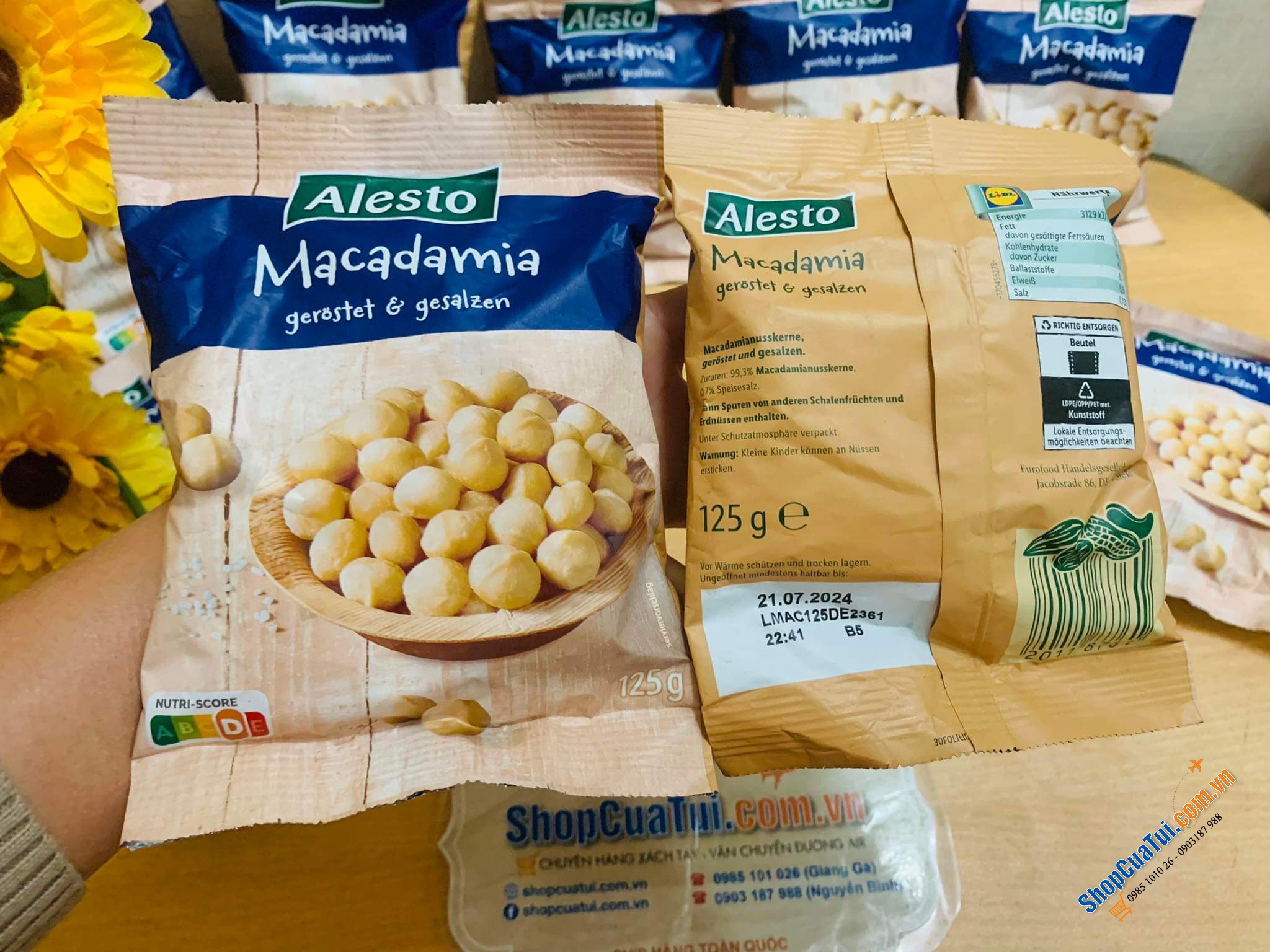 HẠT MACCA RANG MUỐI ALESTO - GÓI 125GR