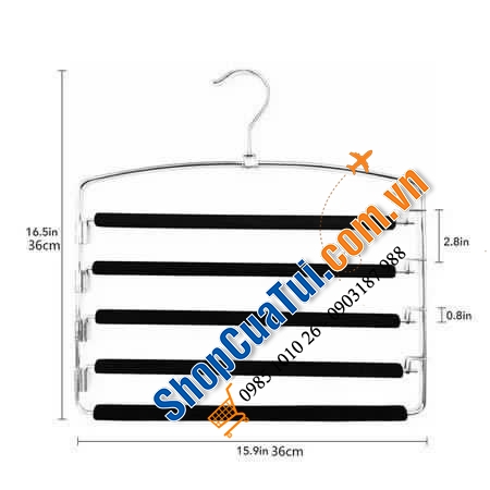 Set móc treo quần treo khăn siêu tiết kiệm diện tích SONGMICS - loại 3 layer
