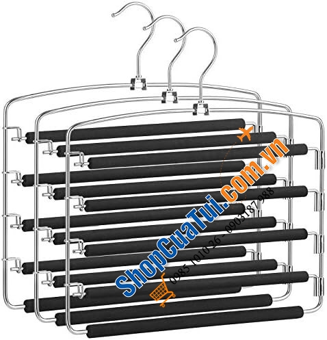 Set móc treo quần treo khăn siêu tiết kiệm diện tích SONGMICS - loại 3 layer