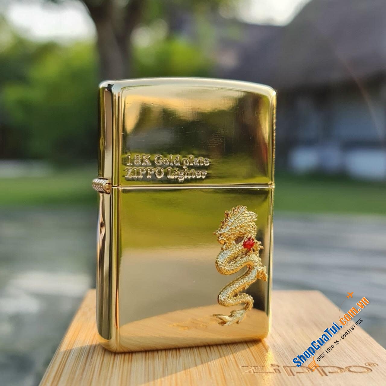 BẬT LỬA ZIPPO RỒNG MẠ VÀNG 18k SANG XỊN - CHÀO ĐÓN NĂM GIÁP THÌN 2024 - Made in USA