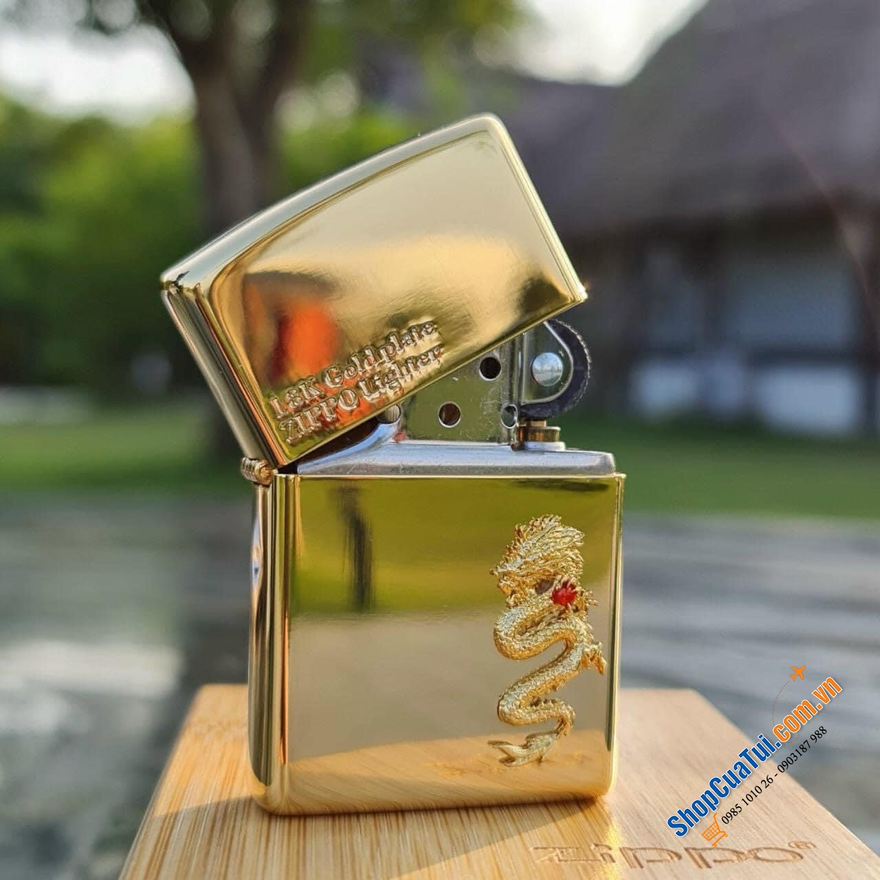 BẬT LỬA ZIPPO RỒNG MẠ VÀNG 18k SANG XỊN - CHÀO ĐÓN NĂM GIÁP THÌN 2024 - Made in USA