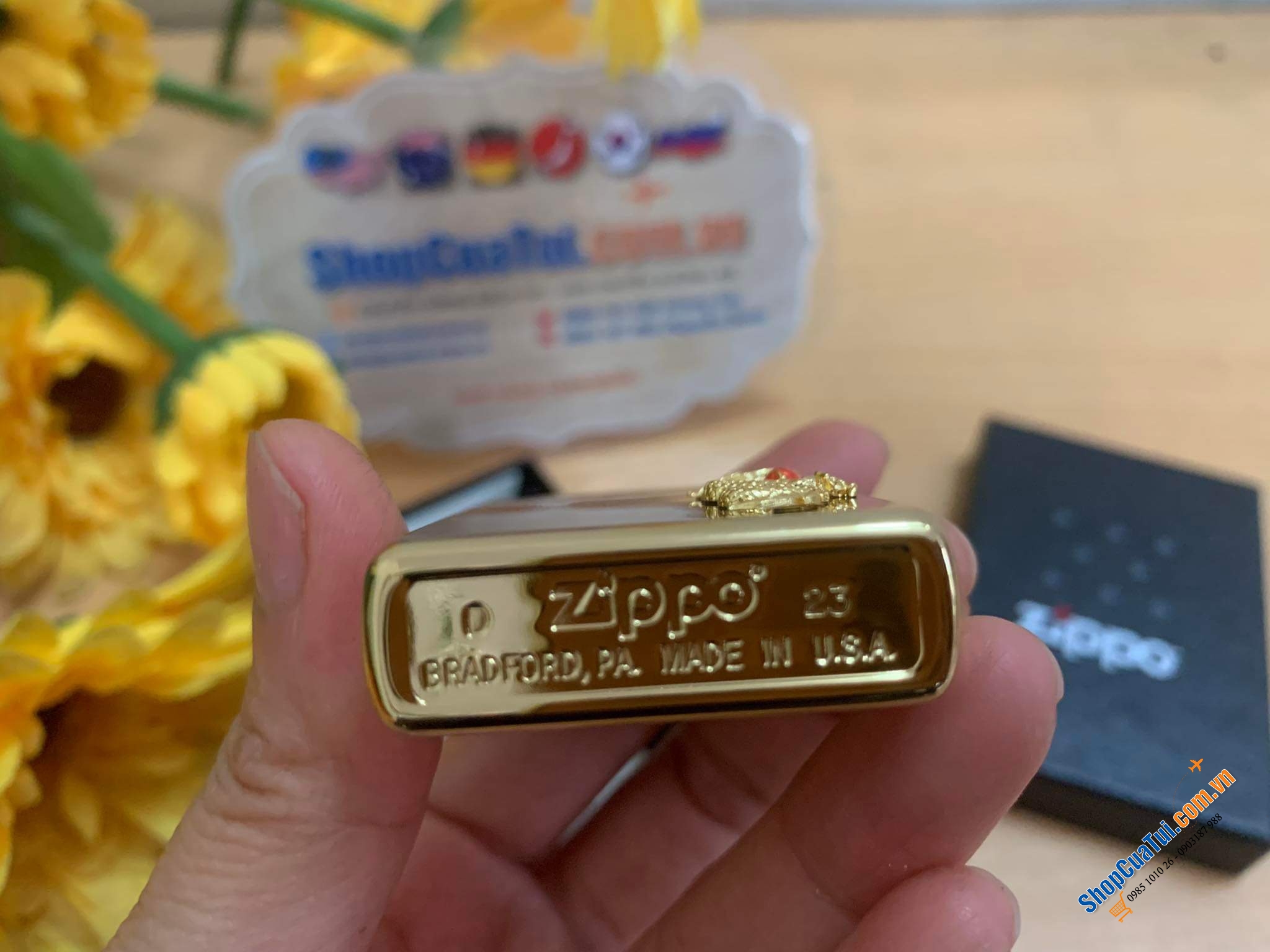 BẬT LỬA ZIPPO RỒNG MẠ VÀNG 18k SANG XỊN - CHÀO ĐÓN NĂM GIÁP THÌN 2024 - Made in USA