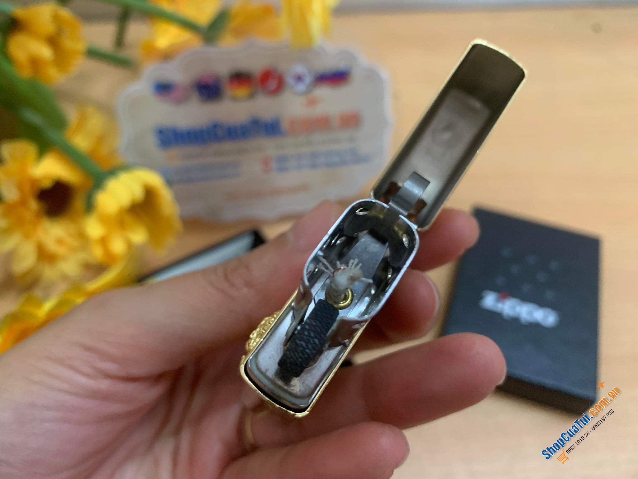 BẬT LỬA ZIPPO RỒNG MẠ VÀNG 18k SANG XỊN - CHÀO ĐÓN NĂM GIÁP THÌN 2024 - Made in USA