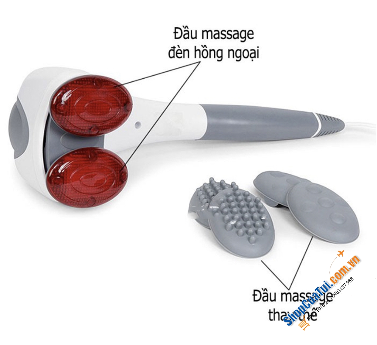 MÁY MASSAGE CẦM TAY BEURER MG80 có hồng ngoại kèm 2 đầu massage rời