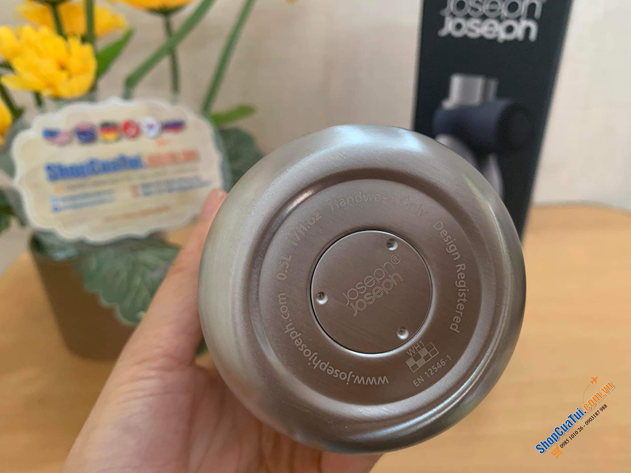 Bình giữ nhiệt Joseph Joseph Loop 500ml màu cam hồng hoặc inox