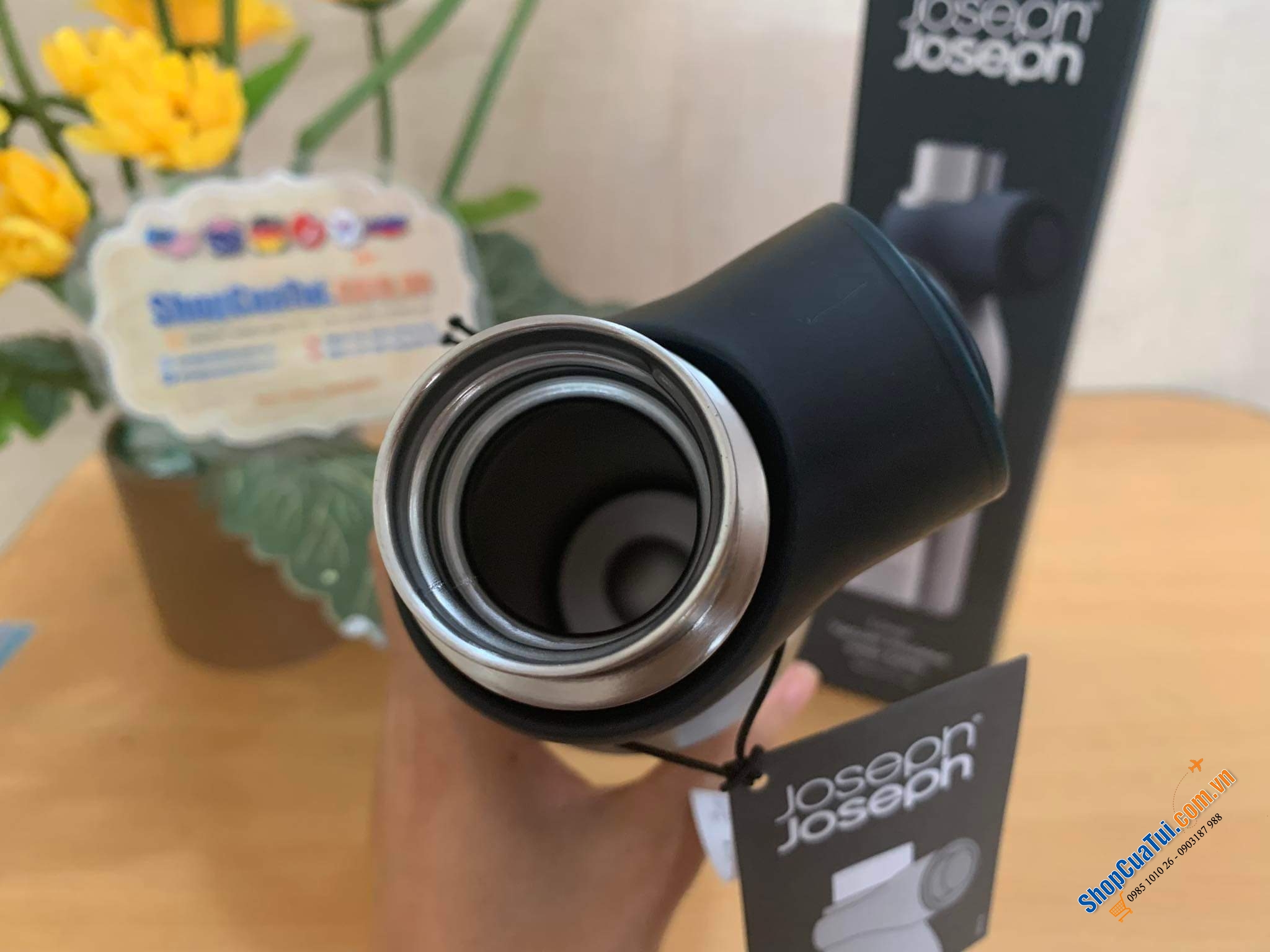 Bình giữ nhiệt Joseph Joseph Loop 500ml màu cam hồng hoặc inox