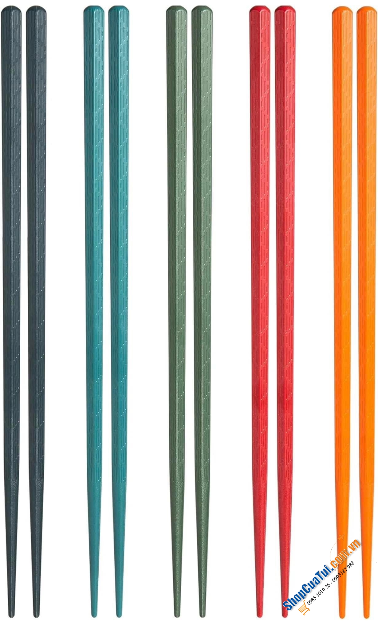 ĐŨA SUPJOYES SẮC MÀU SET 5 ĐÔI bằng nhựa, chất lượng cao, chịu nhiệt, dễ dàng khử trùng, không có vị kim loại