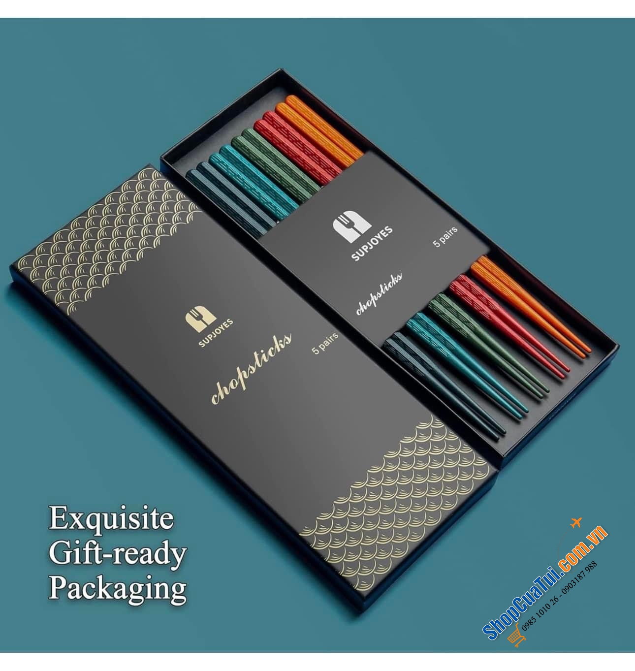 ĐŨA SUPJOYES SẮC MÀU SET 5 ĐÔI bằng nhựa, chất lượng cao, chịu nhiệt, dễ dàng khử trùng, không có vị kim loại