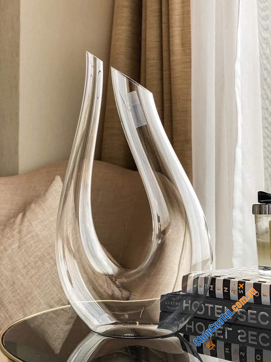 BÌNH LẮC CHỮ U 33CM dung tích 1500ml - bình thở rượu vang RONA - Made in SEC