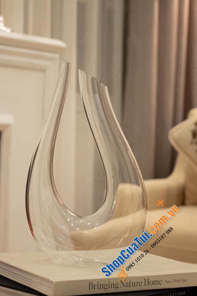 BÌNH LẮC CHỮ U 33CM dung tích 1500ml - bình thở rượu vang RONA - Made in SEC
