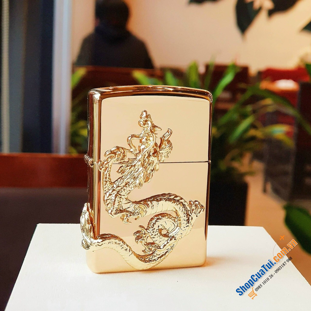 Bật lửa Zippo rồng vàng 3D trong bộ sưu tập 12 con giáp Châu Á tuyệt đẹp - Made in USA - tượng trưng cho quyền lực, danh dự, thành công