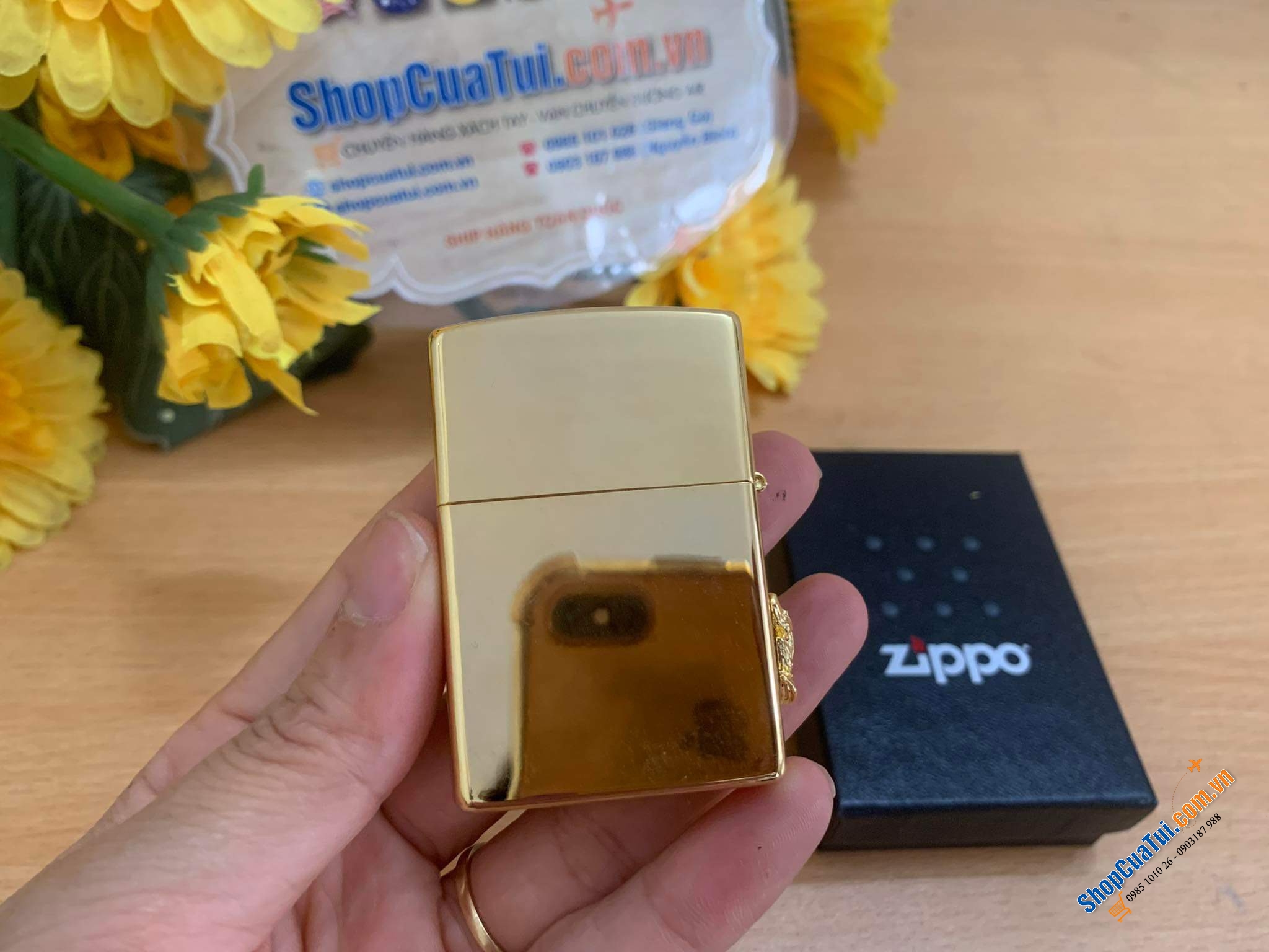 Bật lửa Zippo rồng vàng 3D trong bộ sưu tập 12 con giáp Châu Á tuyệt đẹp - Made in USA - tượng trưng cho quyền lực, danh dự, thành công