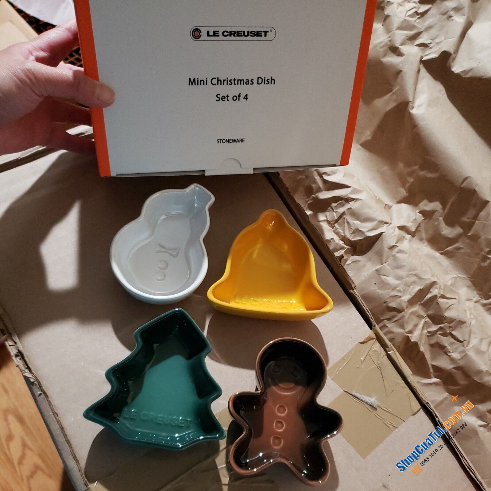 SET 4 ĐĨA NHỎ HOẠ TIẾT GIÁNG SINH LE CREUSET - Noel