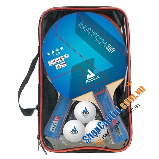 BỘ BÓNG BÀN JOOLA - ĐẦY ĐỦ PHỤ KIỆN CHUYÊN NGHIỆP, gồm 2 vợt + 3 quả bóng + bao đựng