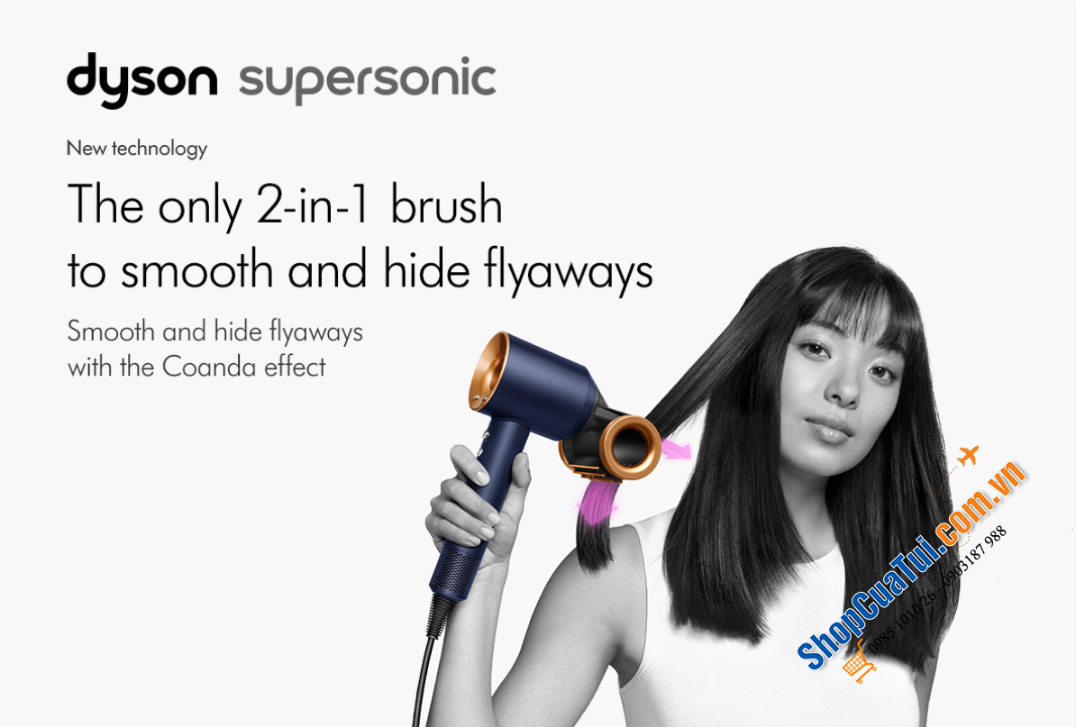 MÁY SẤY TÓC DYSON SUPERSONIC HD15 - NEW MODEL - gồm 01 thân máy sấy, 04 đầu sấy cải tiến và 01 hộp đựng