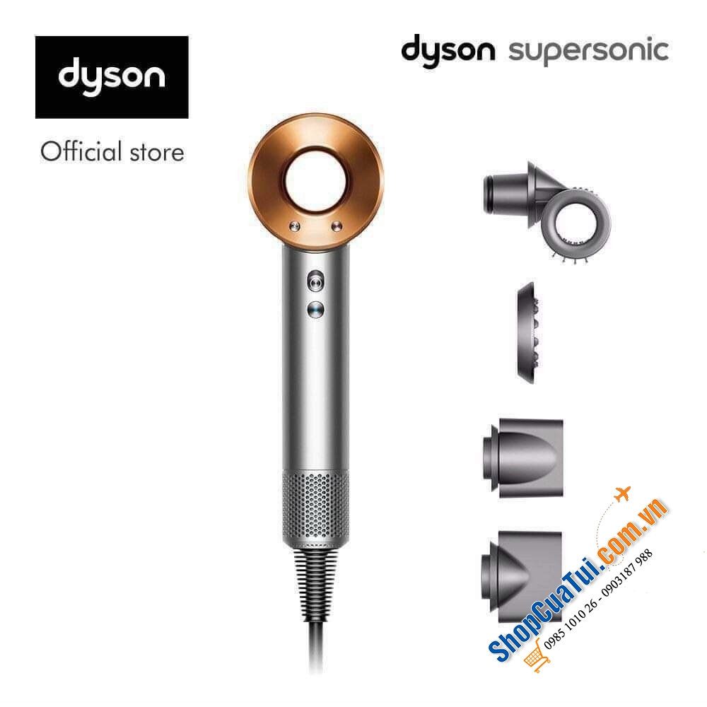 MÁY SẤY TÓC DYSON SUPERSONIC HD15 - NEW MODEL - gồm 01 thân máy sấy, 04 đầu sấy cải tiến và 01 hộp đựng